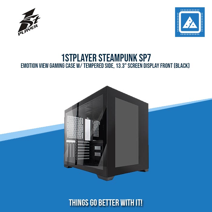 1STPLAYER STEAMPUNK SP7 EMOTION VIEW GAMING CASE W/ TEMPERED SIDE, 13.3 1STPLAYER STEAMPUNK SP7 EMOTION VIEW GAMING CASE W/ TEMPERED SIDE, 13.3